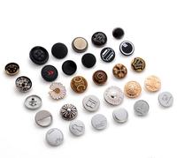 16MM 18MM 23MM 25MM Kancing Logam Vintage Berwarna Emas Perak dengan Motif Lingkaran Timbul untuk Pakaian Kancing Jahit Logam
