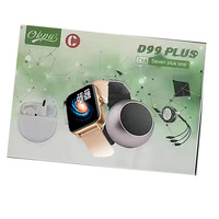 Montre connectée D99 Plus avec écouteurs intégrés, combo D96 D98 D99, tracker d'activité, appels Bluetooth, étanche, montre de sport D99plus pour hommes