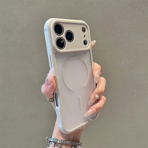 For iPhone 17 Pro Max Air TPU+<b>PC</b> Case Translucent Matte Finish <b>Wireless</b> Mag Charging Heat Dissipation Holes - Product Image 2