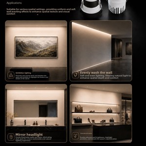 Miroir de maquillage mural anti-reflet polarisé intégré avec éclairage beauté, projecteur Ra95 CRI IP65 4000K, éclairage intelligent - Product Image 4