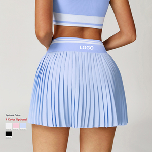 Rok olahraga lipit setengah panjang, rok pendek kebugaran garis-a pinggang tinggi mencegah paparan, rok tenis Golf - Product Image 2