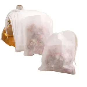 खाली डिस्पोजेबल पीएलए कॉर्न फाइबर टीबैग ड्रॉस्ट्रिंग गैर बुना पॉलीप्रोपाइलीन बैग टी बैग ब्रूइंग टी बैग