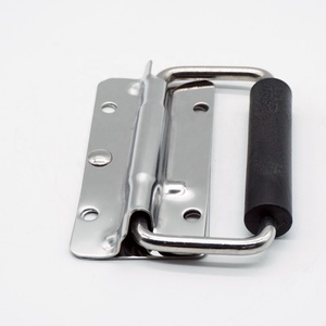 Black Stainless Steel Toolbox Accessories Chest <strong>Handle</strong> Folding Luggage Hardware <strong>for</strong> Kitchen Bedroom Drawers Flight Case <strong>Handle</strong> - Product Image 4