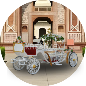 Personnalisable blanc cendrillon mariage chariot inspiré aire de jeux équipement auvent citrouille cheval chariot transport spécial - Product Image 3