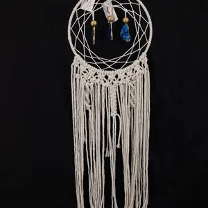 Factory Direct Sale Custom Macrame Dreamcatcher Wall Hanging Ornement With Gold Wooden Beads