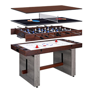 <span class=keywords><strong>Table</strong></span> <span class=keywords><strong>de</strong></span> jeu combinée 4-en-1 pour salle <span class=keywords><strong>de</strong></span> jeux à domicile, 55 pouces, avec baby-<span class=keywords><strong>foot</strong></span>, hockey sur air, tennis <span class=keywords><strong>de</strong></span> <span class=keywords><strong>table</strong></span> et poker - Product Image 1