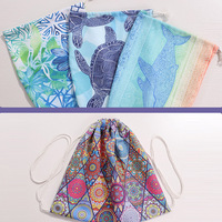 Serviette de plage pliable 2 en 1 Sac à dos Serviette de voyage en microfibre convertible avec sac de rangement intégré Serviette de bain portable imprimée