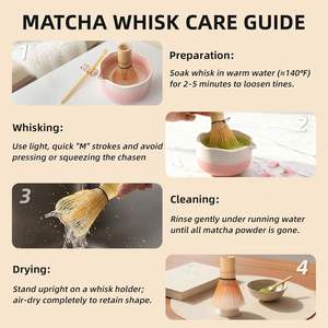 <span class=keywords><strong>Fouet</strong></span> à <span class=keywords><strong>matcha</strong></span> en <span class=keywords><strong>bambou</strong></span> doré artisanal, chasen japonais traditionnel à 100 brins pour la préparation du thé de qualité cérémonielle - Product Image 3