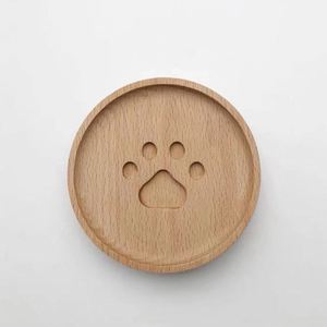 Sous-verres en bois naturel Little Bear Paw, créatifs et résistants à la chaleur, pour verres à vin, mugs, tasses à café, thé et café (vente en gros) - Product Image 1