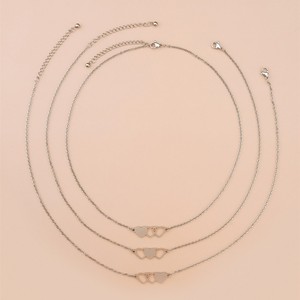 Stainless Steel <strong>3</strong> Heart to Heart Pendant <strong>Necklace</strong> 18K Gold Friendship <strong>Sister</strong> Mother Daughter Birthday Gift Link Chain <strong>Necklace</strong> - Product Image 3