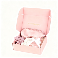 Coffret cadeau personnalisé en soie recyclable avec masque pour les yeux, cravate pour cheveux et écharpe Emballage de luxe pour les soins de la peau pour l'anniversaire des femmes ou la fête des mères