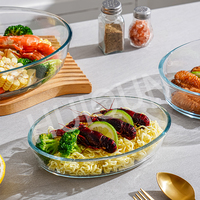 Plateau de cuisson en verre rectangulaire résistant à la chaleur four à micro-ondes plateau de poisson ménager spécial matériau Borosilicate