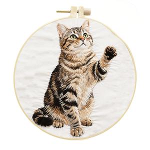 Nouveau chat <span class=keywords><strong>broderie</strong></span> à <span class=keywords><strong>la</strong></span> <span class=keywords><strong>main</strong></span> bricolage matériel paquet débutant <span class=keywords><strong>main</strong></span> Simple bricolage Illustration tissu Lu <span class=keywords><strong>broderie</strong></span> - Product Image 3