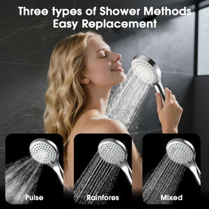 <span class=keywords><strong>Douche</strong></span> à main pulsante chromée personnalisée en gros <span class=keywords><strong>d</strong></span>'usine avec filtre, fixation murale, pulvérisation puissante, économiseur <span class=keywords><strong>d</strong></span>'<span class=keywords><strong>eau</strong></span> - Product Image 5