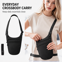 Sac banane de voyage imperméable en polyester avec motif dessin animé tendance, ceinture porte-monnaie dissimulée, fermeture éclair, pour passeport et articles physiologiques
