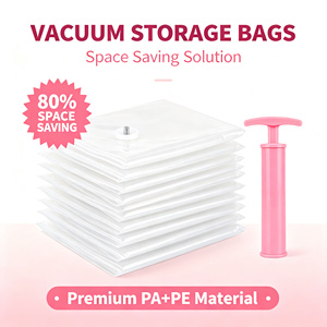 Sacs de rangement sous vide, organisateur pour gagner de la place, avec pompe à air manuelle, matériau PA PE, pour la maison, le placard - Product Image 1
