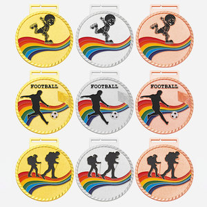 Medalla de maratón personalizada de aleación de zinc <span class=keywords><strong>con</strong></span> acabado en cobre antiguo, ecológica, <span class=keywords><strong>con</strong></span> serigrafía en blanco y cinta para deportes. - Product Image 4