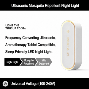 Nouvel anti-moustiques et anti-acariens ultrasonique 5W à brancher avec coussinets d'aromathérapie, veilleuse et fonctionnement silencieux pour utilisation domestique au chevet. - Product Image 2