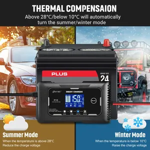 Cargador de Batería Inteligente para Automóvil y Motocicleta de 12V/15A 24V/10A para Baterías de Plomo-Ácido - Product Image 2