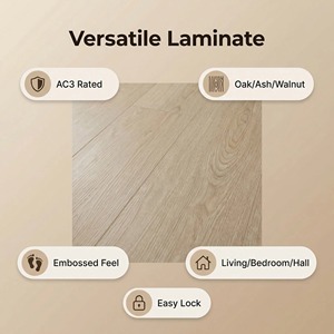 <span class=keywords><strong>Suelo</strong></span> <span class=keywords><strong>Laminado</strong></span> con Aspecto de Madera y Vetas Naturales, Tablas con Sistema de Clic para Sala de Estar y Dormitorio - Product Image 2