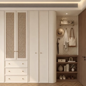 <span class=keywords><strong>Armadio</strong></span> Moderno in Stile Francese <span class=keywords><strong>con</strong></span> Pannelli in Legno, Mobile per Camera da Letto, Guardaroba <span class=keywords><strong>con</strong></span> Ripiani Rimovibili per Vino e Stoviglie, per Soggiorno - Product Image 1