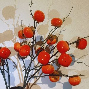 Ramas de Fruta de Caqui Artificial Moldeadas por Inyección para Decoración del Hogar, Regalos de Inauguración y Accesorios para Bodas - Product Image 5