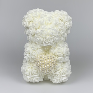Perle en Mousse Artificielle Créative de 25cm, Ours en Coeur et Rose pour Anniversaire ou Saint Valentin, Fleurs et <span class=keywords><strong>Plantes</strong></span> Décoratives pour la Maison - Product Image 2