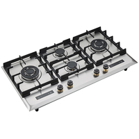Table de cuisson à gaz encastrable 4 brûleurs en acier inoxydable avec allumage par impulsions, contrôle par minuterie, classe énergétique A+, pour usage domestique et hôtelier, flamme
