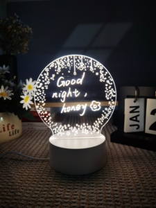 2026 Bestselling Multifunctional DIY 3D Colorful <b>Light</b> Glow Acrylic Transparent Luminescence Note Message Erasable Board - Product Image 3