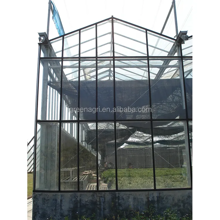 IGreenガラス温室冬用カバー水耕栽培システム付きガラス温室