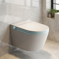 Bidet électrique intelligent européen à fixation murale avec siphon en P, télécommande, siège chauffant et réservoir d'eau dissimulé pour salle de bain