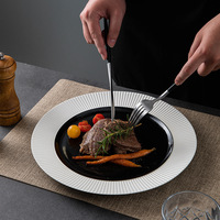 Assiette plate en porcelaine pour restaurant chinois ou occidental, assiette à steak de luxe léger, cuisine hôtelière privée, compatible micro-ondes