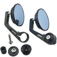 Guidon rond en alliage d'aluminium rétroviseurs de moto Moto fin moteur rétroviseurs latéraux moto café Racer accessoires