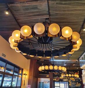 Vente en gros Luz Vintage ROSANA Plafonnier Boule de verre opale Base en laiton doré Bureau à domicile Source d'alimentation AC illuminable - Product Image 2