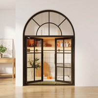 Ventana Arqueada de Acero con Doble Acristalamiento y Persianas, Resistente a Huracanes, Marca DEMEA, para Cocina con Aislamiento Térmico Personalizado