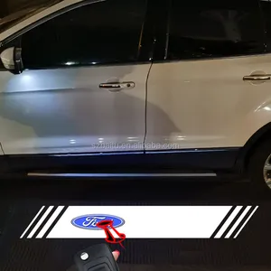 ไฟ LED ติดกระจกมองหลังรถยนต์, โปรเจ็คเตอร์พรมไฟติดประตูโลโก้รถโคมไฟผีใต้กระจกบ่อไฟพรมสำหรับฟอร์ด