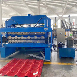 Máquina de fabricación de prensa de láminas IBR para azulejos esmaltados de hierro, máquina formadora de rollos de techo de Metal corrugado, máquina de fabricación de láminas para techos - Product Image 4