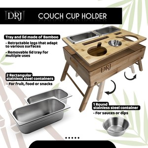 Bamboo Bedside Table With Cup Holder Folding Laptop <b>Desk</b> For Dorm Outdoor Picnic Use <b>Solid</b> <b>Wood</b> Material - Product Image 3
