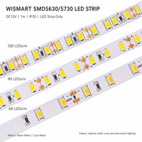 Bande LED WISMART 12V SMD5630 5730 60 90 120 LED/m 1m IP20 Flexible Haute Luminosité Blanc Chaud Blanc Froid Éclairage d'Armoire