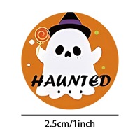 Étiquettes d'emballage personnalisées en usine, étiquettes transparentes imperméables à motifs, étiquettes cadeaux, autocollants adhésifs vibrants, étiquettes d'Halloween