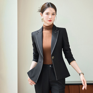 Women's Suit Set Polyester Worsted Anti-Wrinkle Office Lady Long Sleeve Formal Wear - Product Image 3