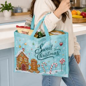 Christmas Non Woven Tote <b>Bag</b> Reusable for Holiday Ski Resort Welcome Kit Gift <b>Xmas</b> Winter Lodge Guest Amenity Custom - Product Image 3