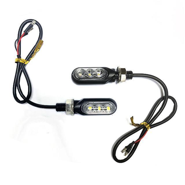 Kingshowstar Motorcycle Turn Signal LED Lights Three Modes Mini License Plate Lights Taillight for Trailer Truck Car(2pcs Amber)