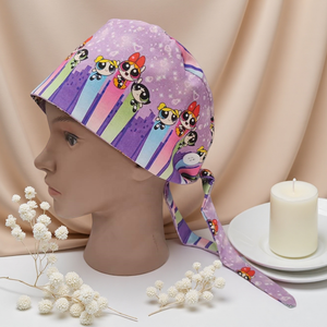 Gorros Quirúrgicos Power Girl con Forro de Satén, Logotipo Personalizado, con Lazos Ajustables, Unisex, para Enfermeras, con Botones, para Uso Hospitalario - Product Image 1