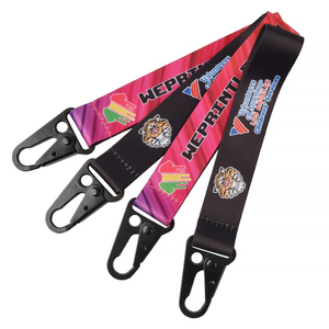 Dây buộc tùy chỉnh Polyester thăng hoa Dây Móc Chìa Khóa <span class=keywords><strong>Carabiner</strong></span> kim loại dây buộc với logo - Product Image 5