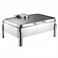 9L Kapazität Chafing Dish Set aus 304 Edelstahl, alkoholbetrieben, 85-100°C Speisenwärmer für Buffet, Catering, professionelle Gastronomie