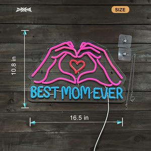Letreros LED de neón personalizados para la mejor mamá de la historia, regulables, alimentados por USB, luz ambiental, decoración para escaparates, luz indicadora de calle - Product Image 3