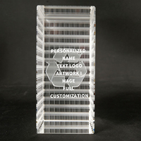 Présentoir en blocs et cubes de cristal Neelpure 176612 avec logo/motif gravé au laser - Décoration de bureau personnalisée