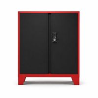 Armario de Almacenamiento Industrial de Acero para Taller, Doble Puerta, Cerradura Digital con Contraseña, Superficie con Recubrimiento en Polvo Antiarañazos y Resistente a la Oxidación