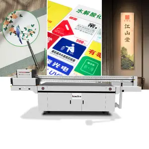 Kongkim Grote Ricoh G5/Gen6 Heads Uv Flatbed Printer Metaal Hout Glas Kt Pvc Board Acryl Borden Uv Drukmachine Te Koop